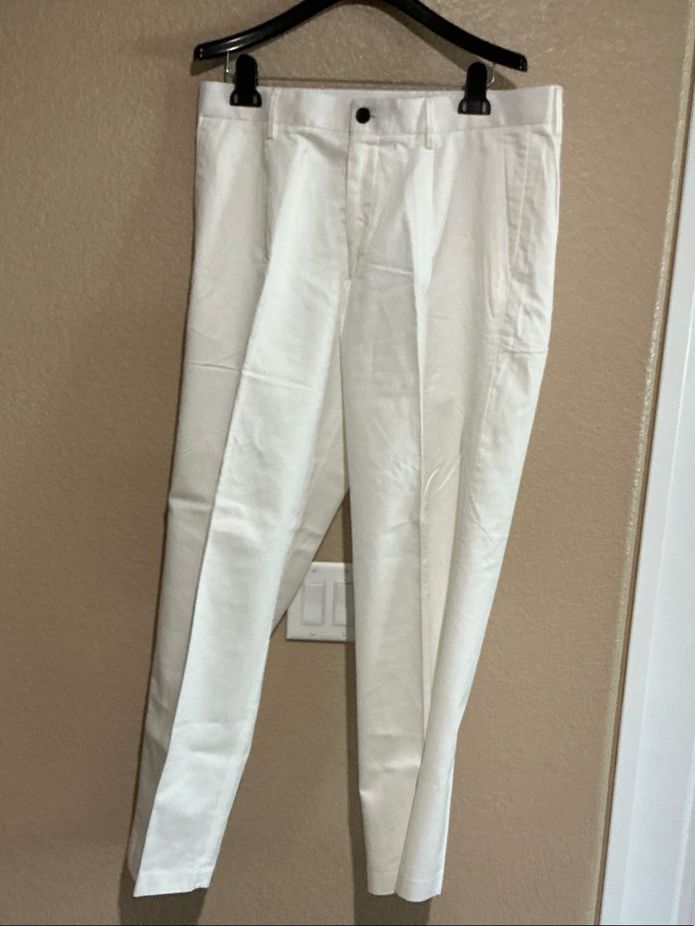 H&M Cream Straight-Leg Chinos